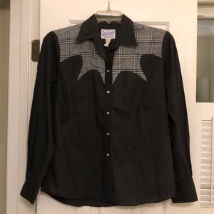 Vintage Ladies Western Snap Button Shirt
